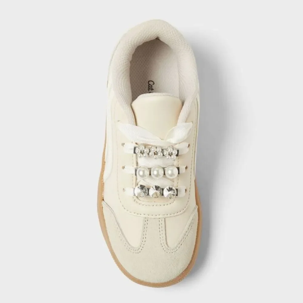 Kids' Boston Court Sneakers - Cat & Jack Beige 5